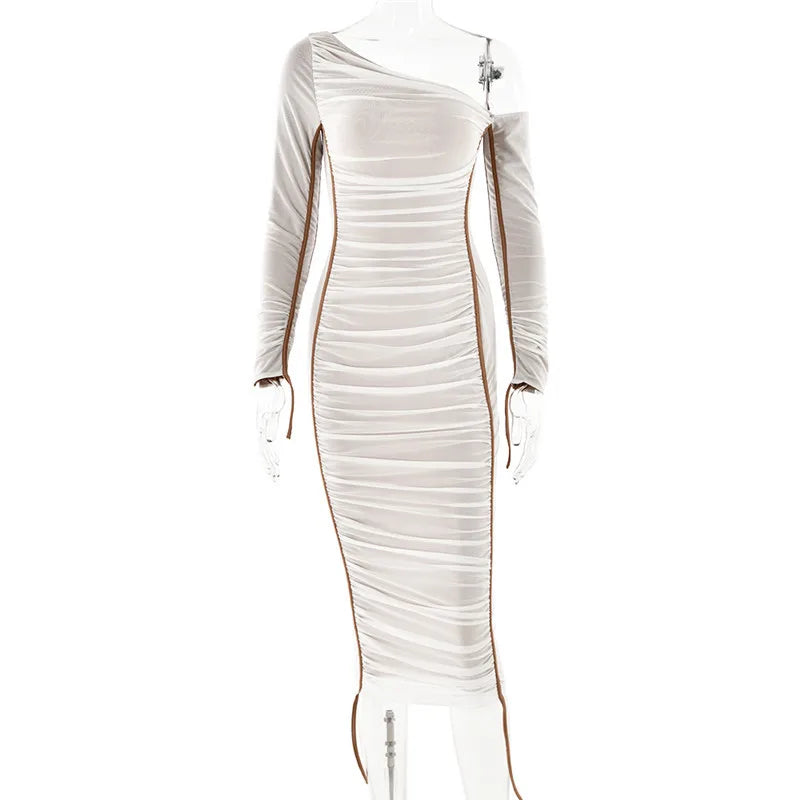 Grace Diagonal Collar Dress - Montfash