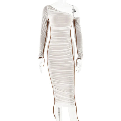 Grace Diagonal Collar Dress - Montfash