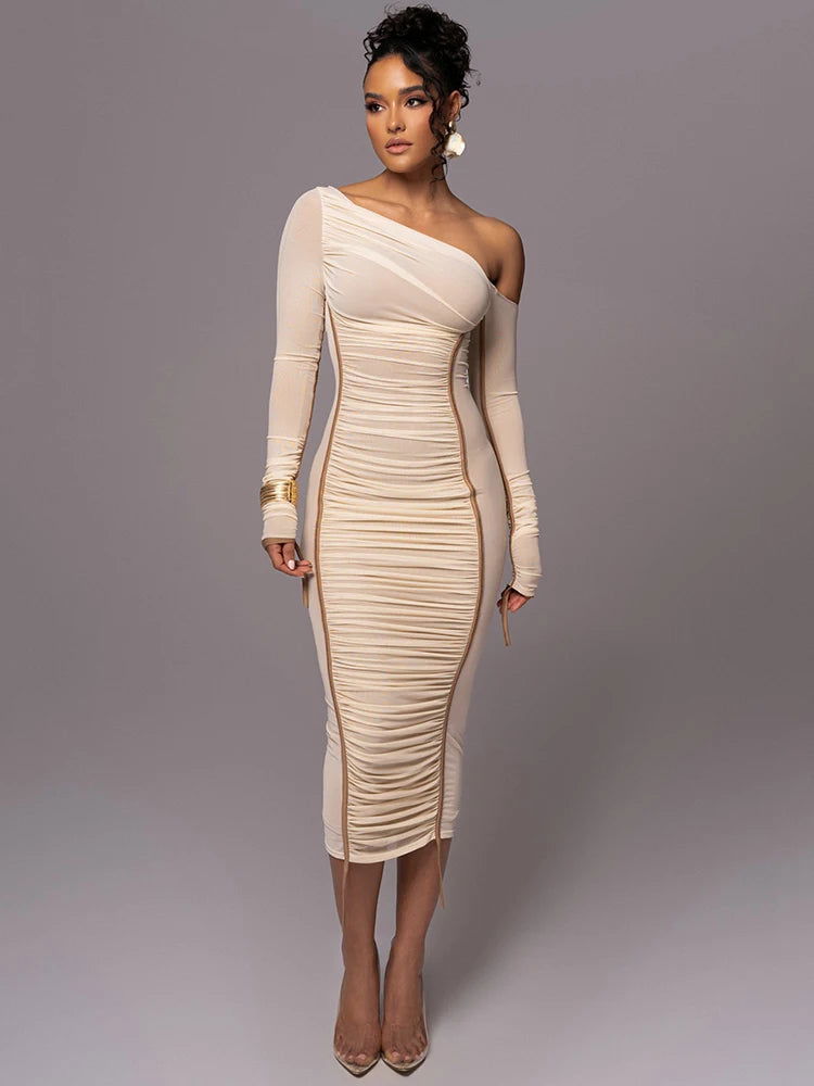 Grace Diagonal Collar Dress - Montfash