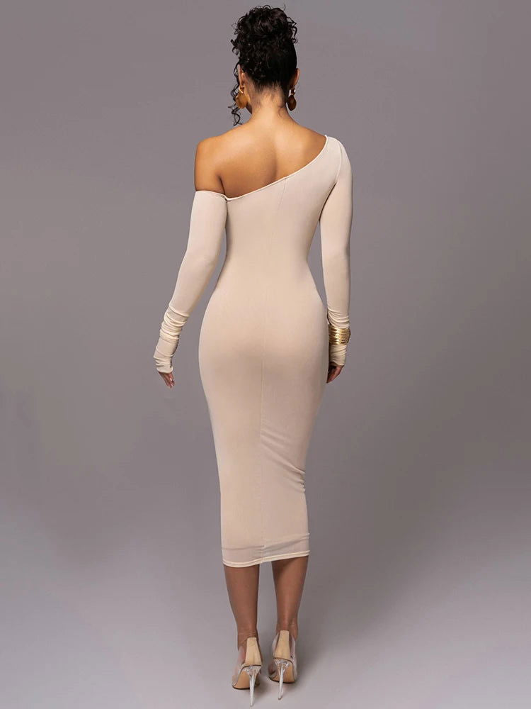 Grace Diagonal Collar Dress - Montfash