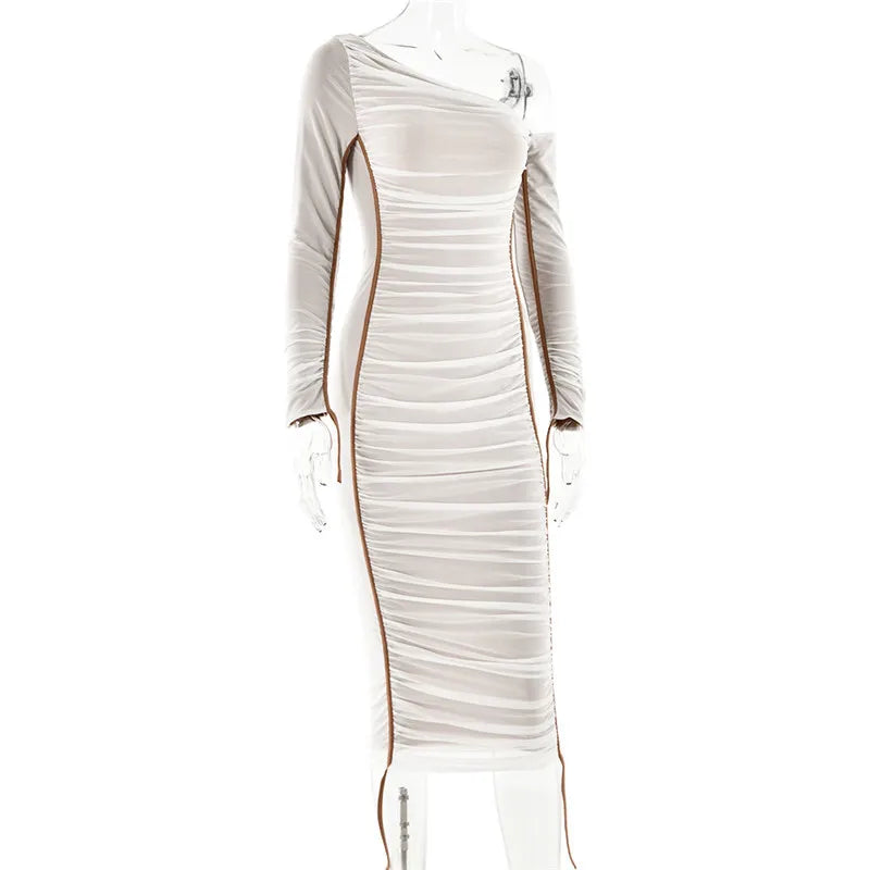Grace Diagonal Collar Dress - Montfash
