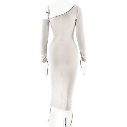 Grace Diagonal Collar Dress - Montfash