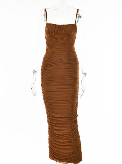 Grace Ruched Maxi Dress - Montfash