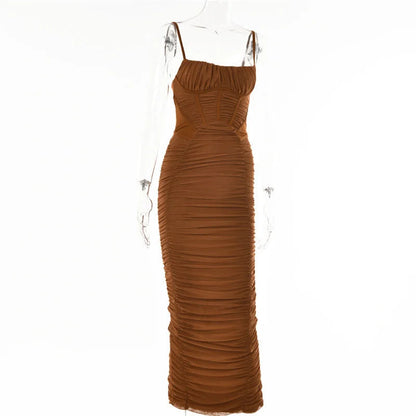 Grace Ruched Maxi Dress - Montfash