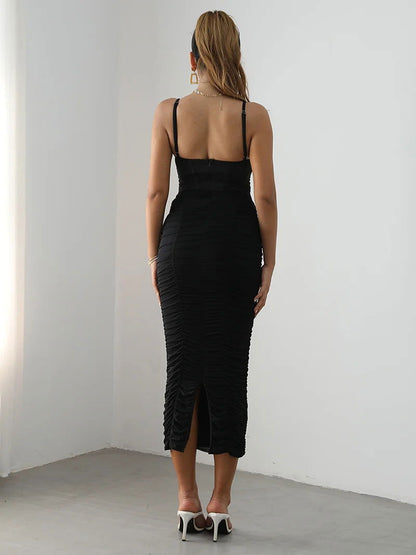 Grace Ruched Maxi Dress - Montfash