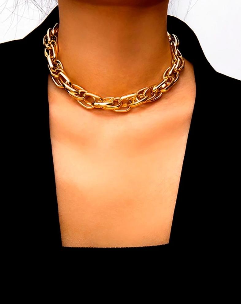 Heavy Metal Chain Choker Necklace - Montfash
