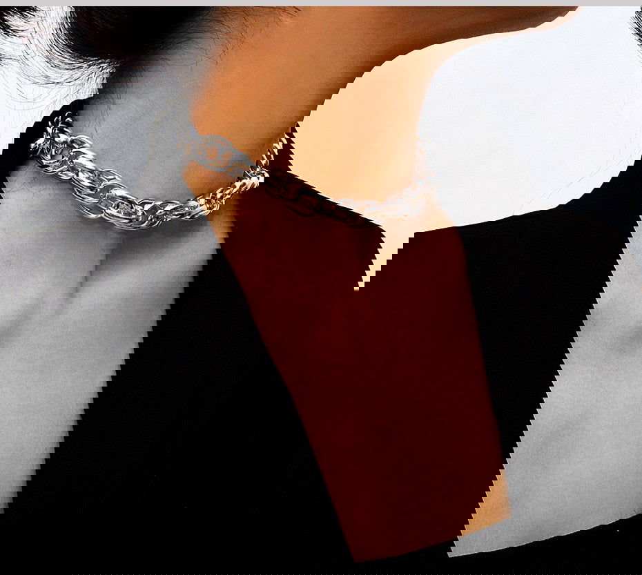 Heavy Metal Chain Choker Necklace - Montfash