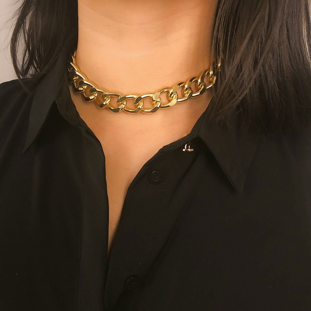 Heavy Metal Chain Choker Necklace - Montfash