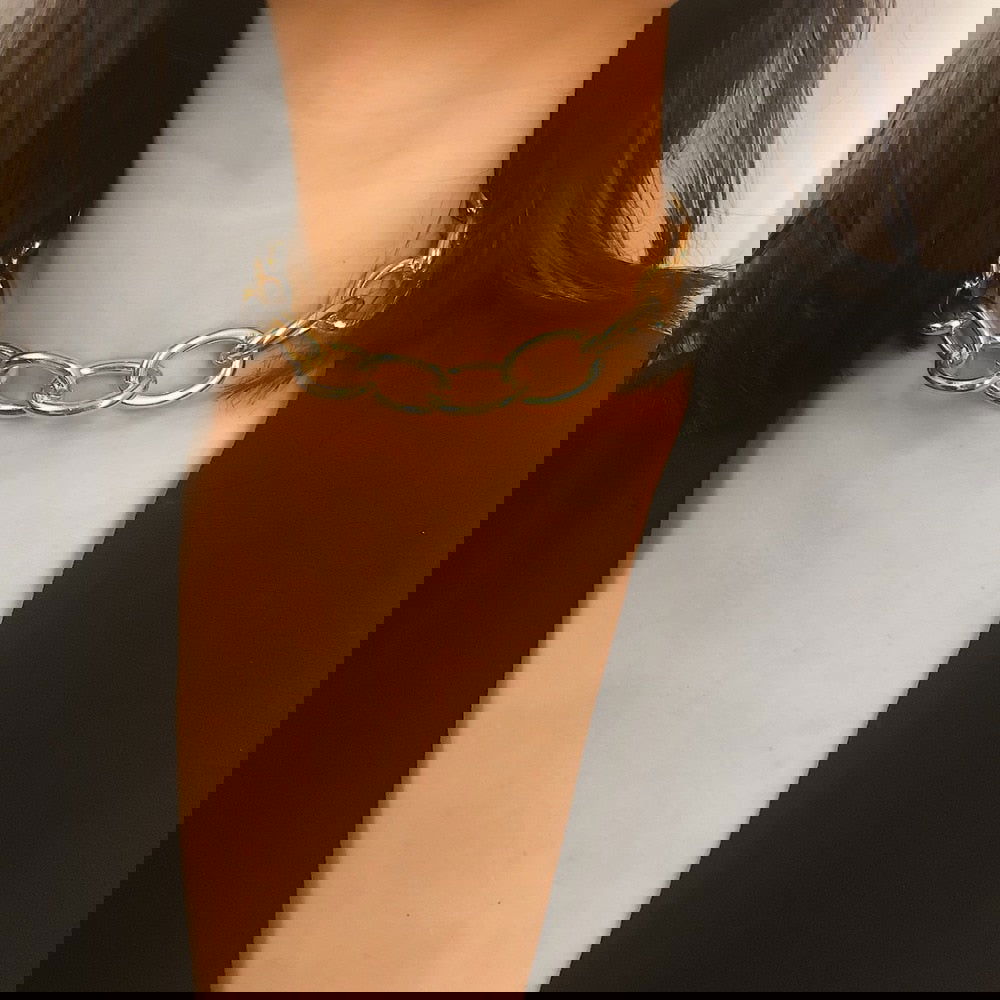 Heavy Metal Chain Choker Necklace - Montfash