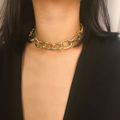 Heavy Metal Chain Choker Necklace - Montfash
