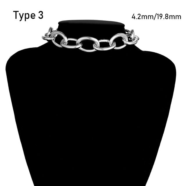 Heavy Metal Chain Choker Necklace - Montfash