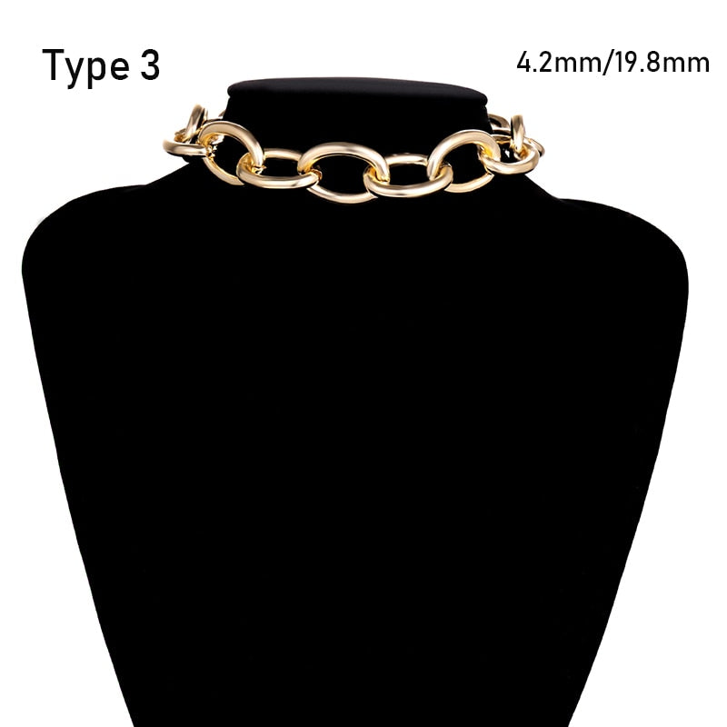 Heavy Metal Chain Choker Necklace - Montfash