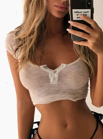 Kate Transparent Mesh Crop Top - Montfash