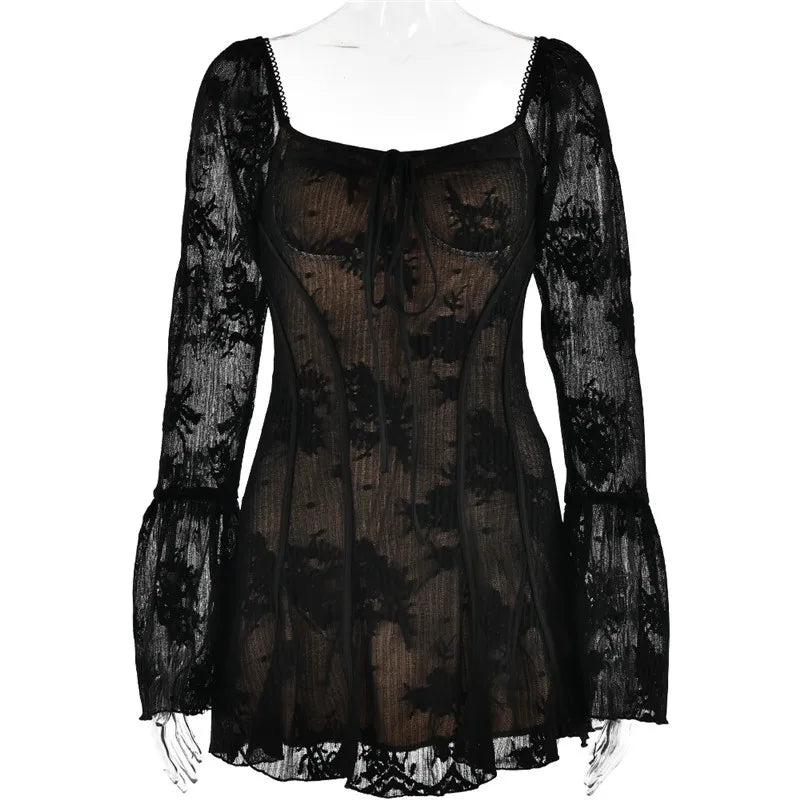 Lila Flare Sleeve Mini Dress - Montfash