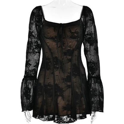 Lila Flare Sleeve Mini Dress - Montfash