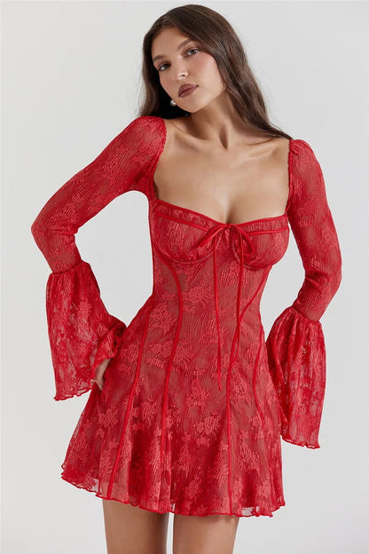 Lila Flare Sleeve Mini Dress - Montfash