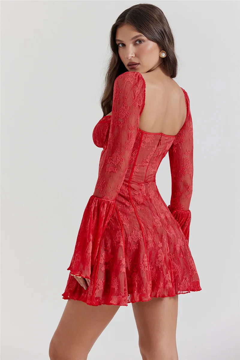 Lila Flare Sleeve Mini Dress - Montfash