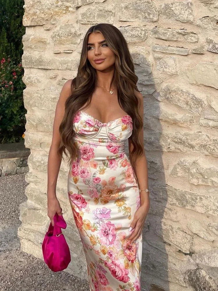 Luna Floral Maxi Dress - Montfash