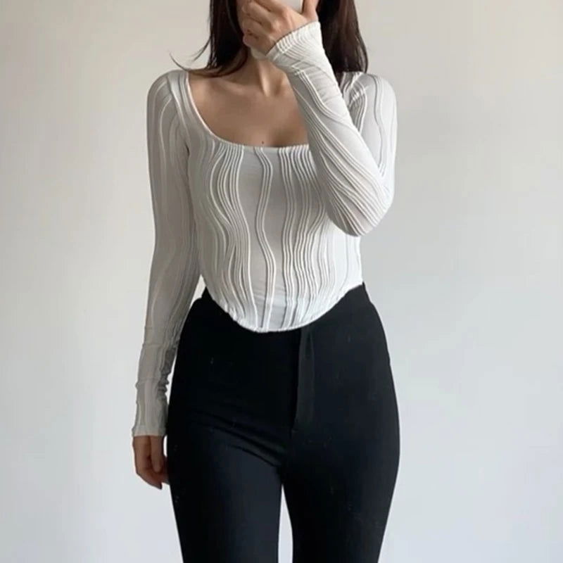 Maya Texture Crop Top - Montfash