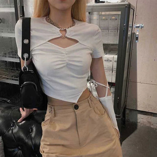 Mila Hollow Out Cropped Top - Montfash