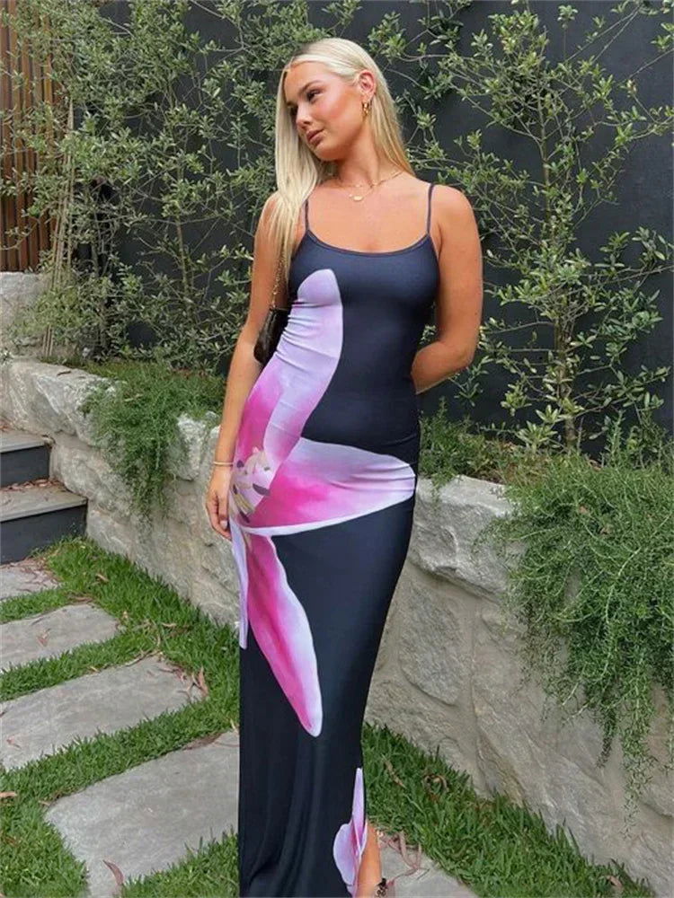 Nina Printed Maxi Dress - Montfash