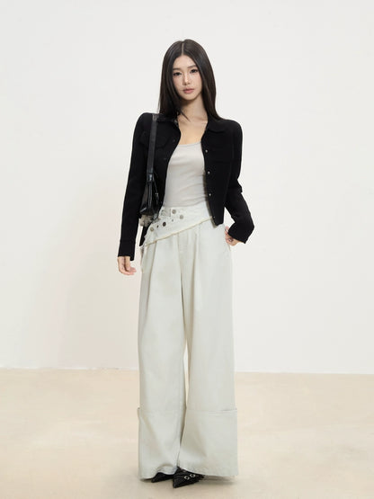 Isla Layered Detail Wide-Leg Pants
