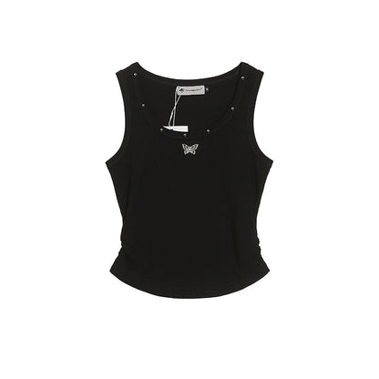 Luxe Butterfly Studded Tank Top