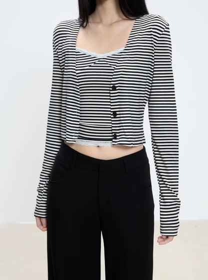 Lina Striped Layered Knit Set