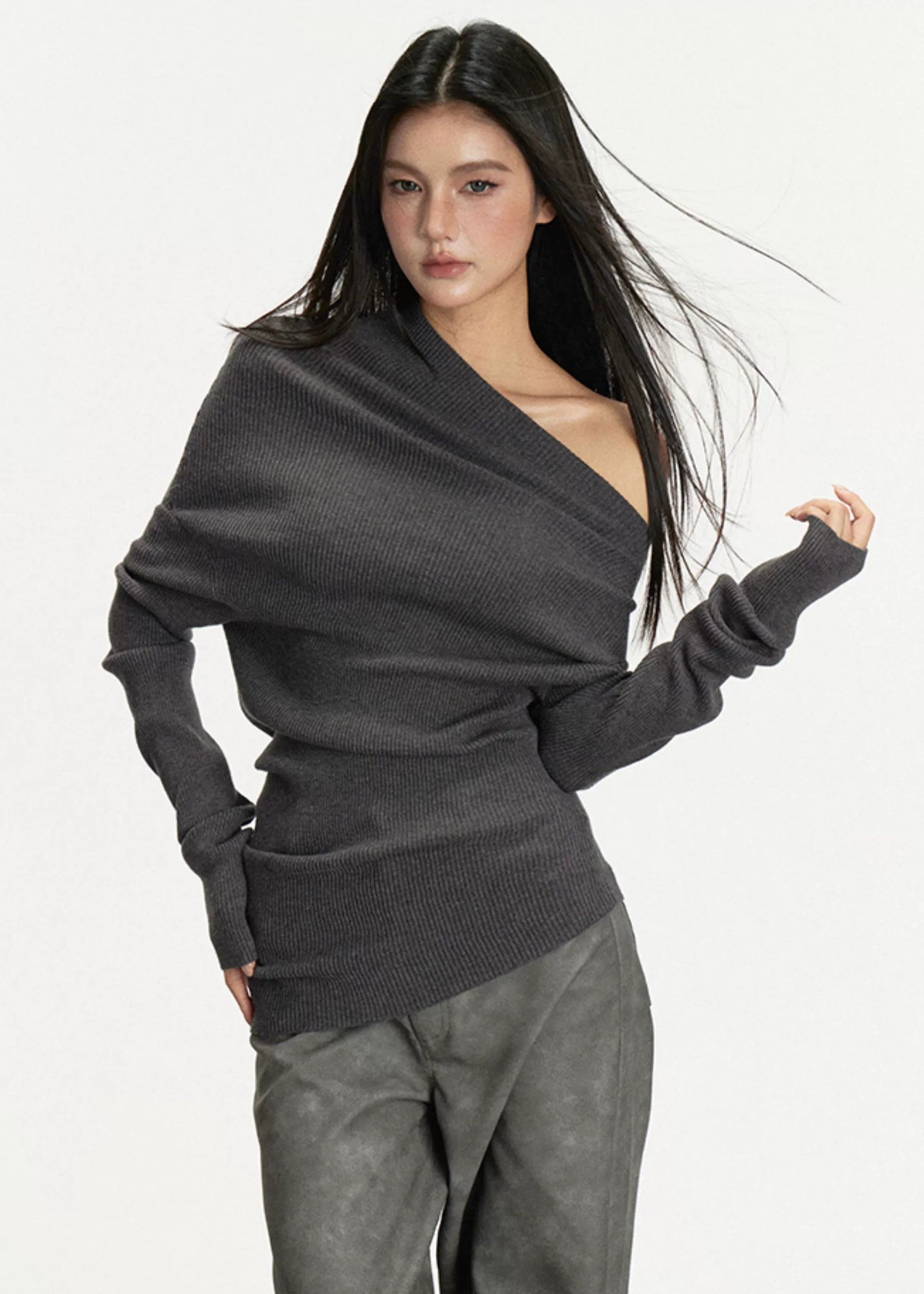 Anna Asymmetrical Knit Sweater