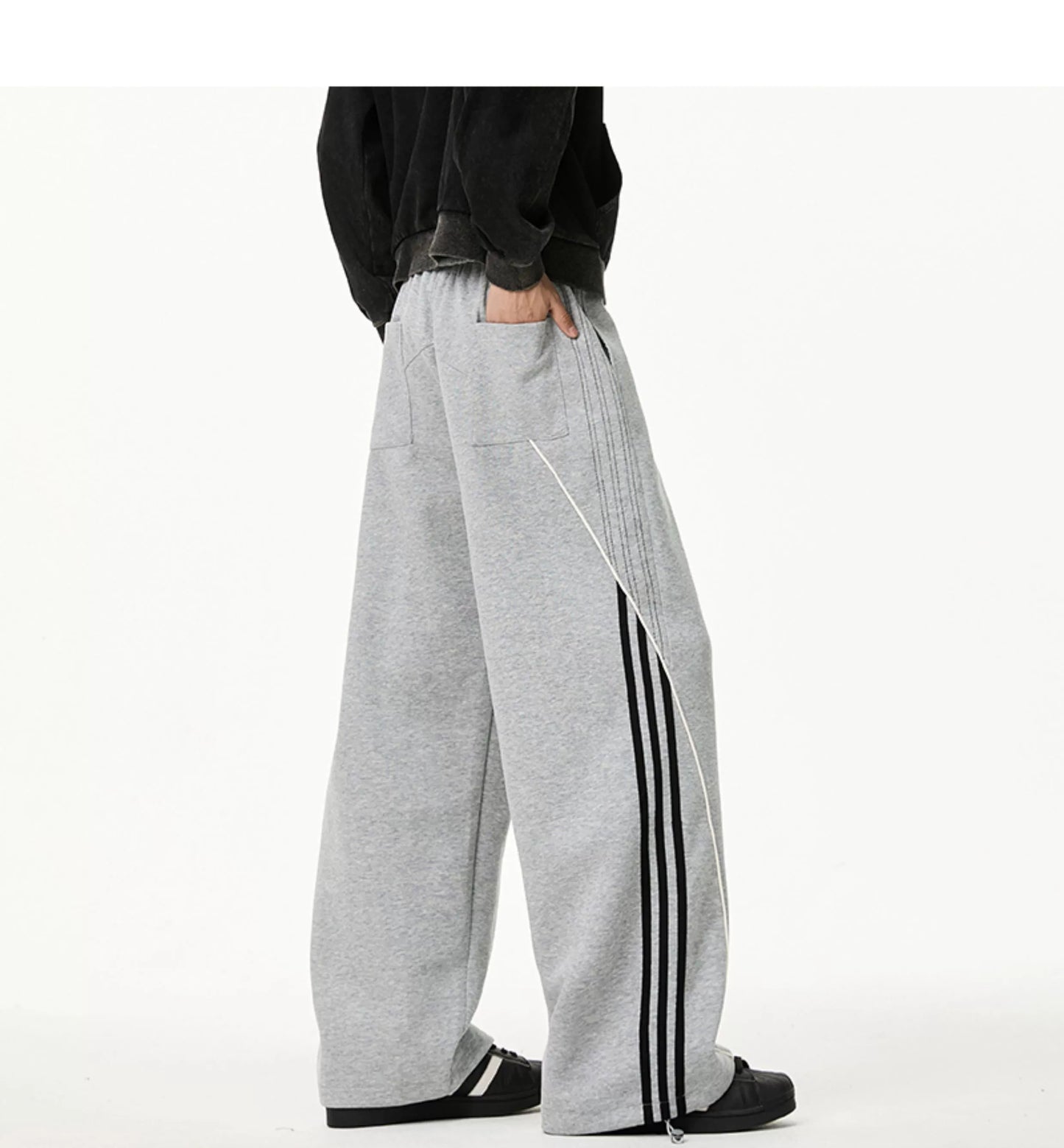 Velour Stripe Relaxed Sweatpants