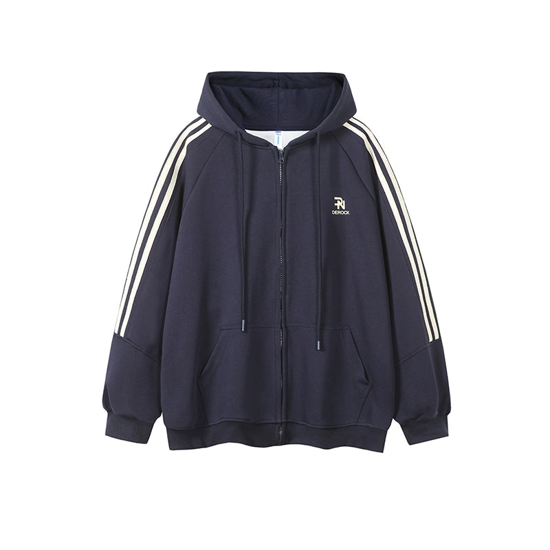 Aster Oversized Triple-Stripe Zip Hoodie