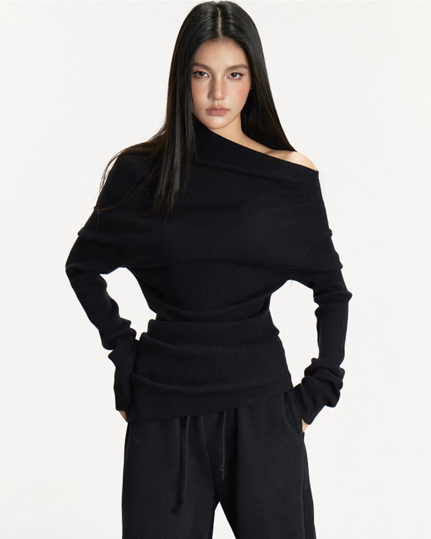 Anna Asymmetrical Knit Sweater