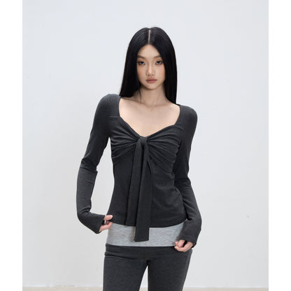 Aila Front Tie Knit Top