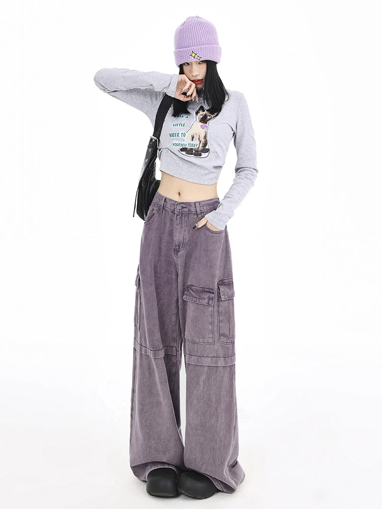 Aurelia Wide-Leg Cargo Jeans