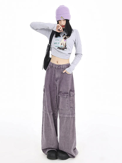 Aurelia Wide-Leg Cargo Jeans