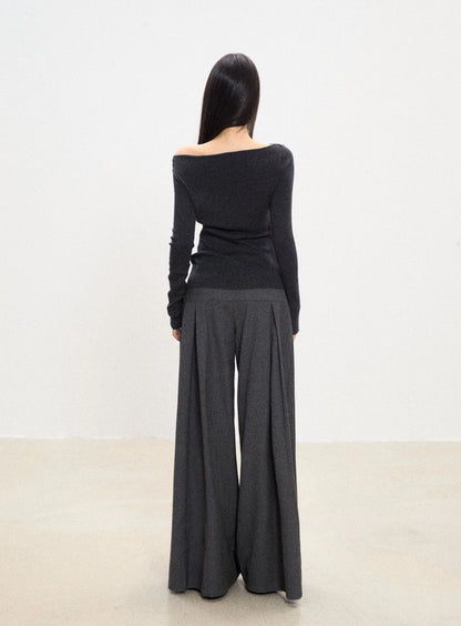 Elara Off-Shoulder Slim Knit Top
