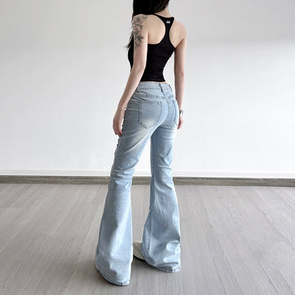 Celeste Butterfly Embroidered Flare Jeans