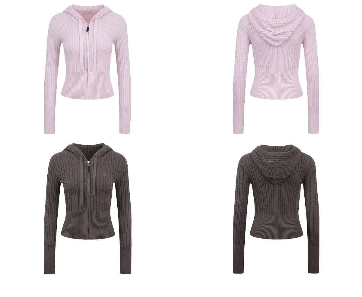 Rosie Vintage Knit Zip Hoodie