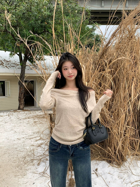 Soleil Draped Off Shoulder Sweat