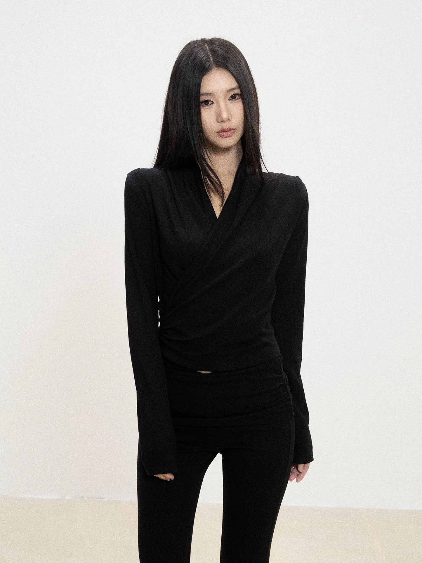 Mina Wrap Front Knit Top