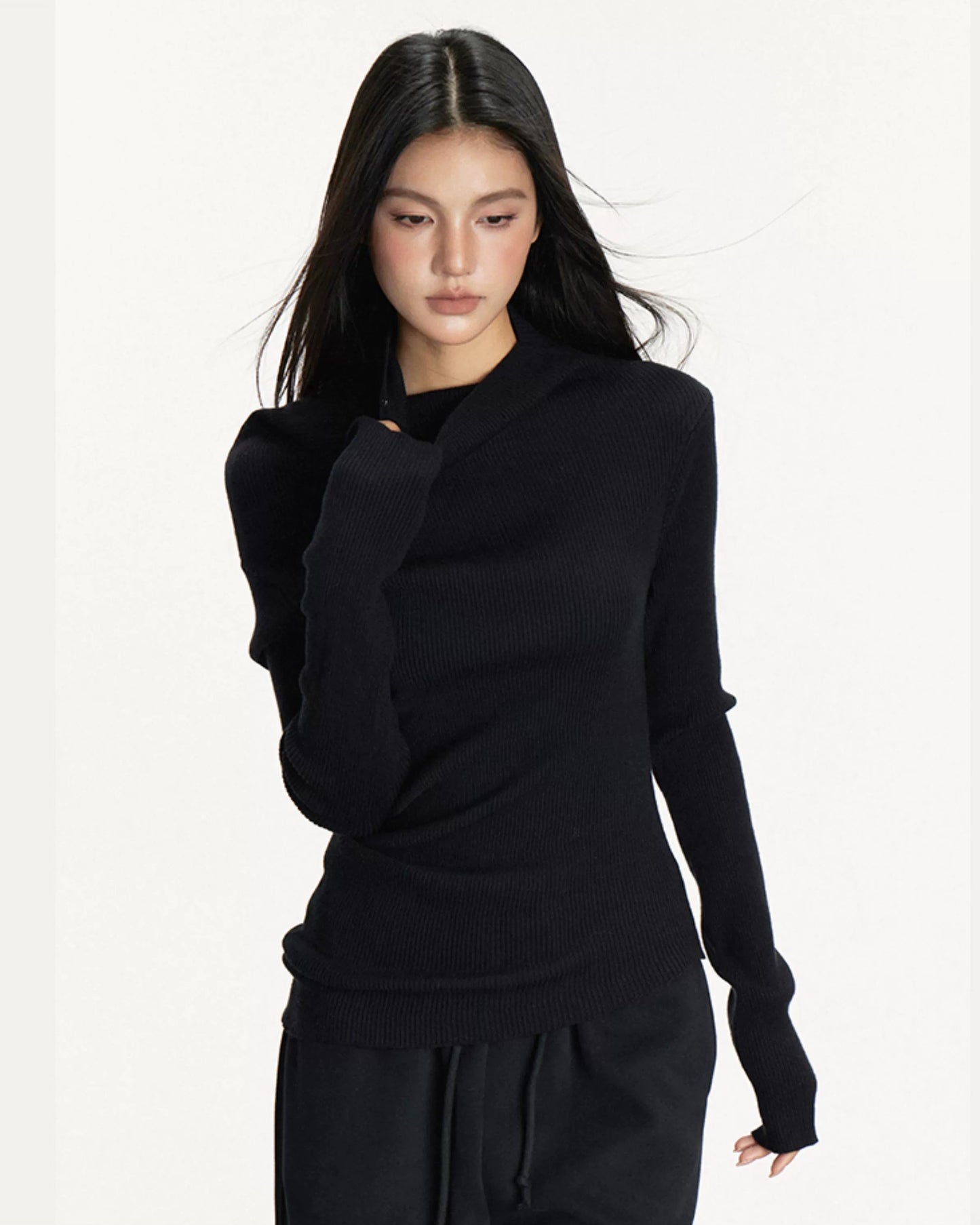 Anna Asymmetrical Knit Sweater