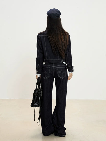 Elara Dark Indigo Wide-Leg Jeans