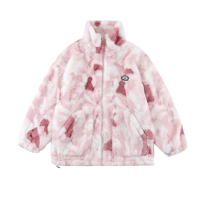 Clara Fluffy Pattern Zip Jacket