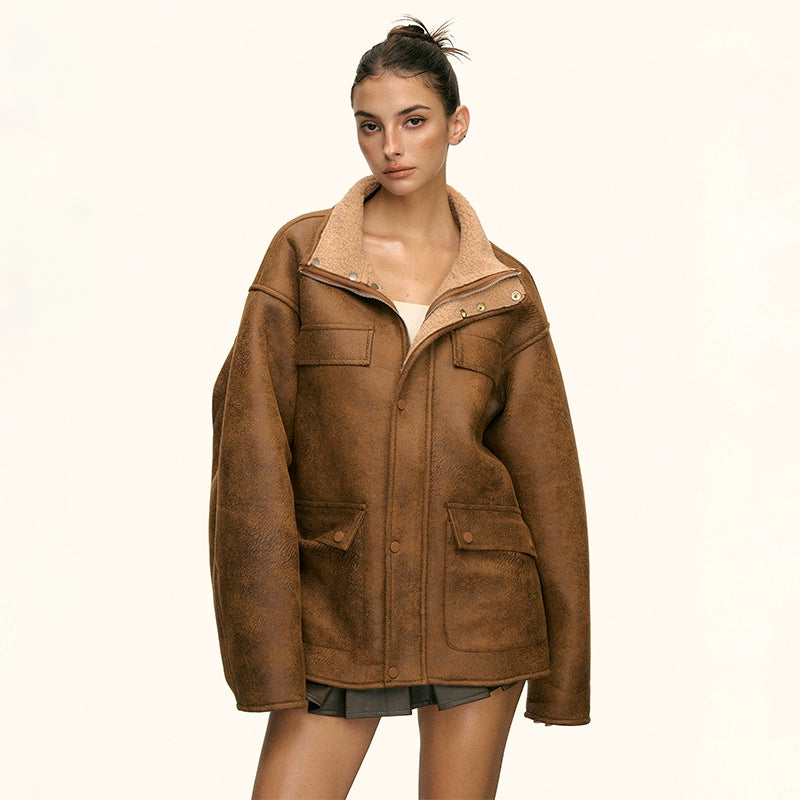 Sable Oversized Shearling Jacket