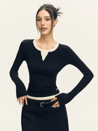 Azalea Double Long Sleeve Knit T-shirt