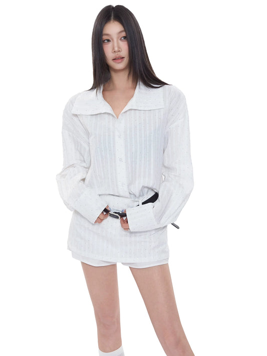 Sera Classic Striped Shirt & Mini Skirt Set