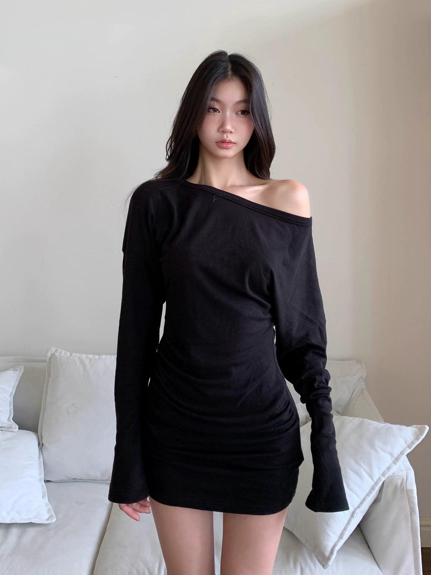 Ava Off-Shoulder Knit Mini Dress