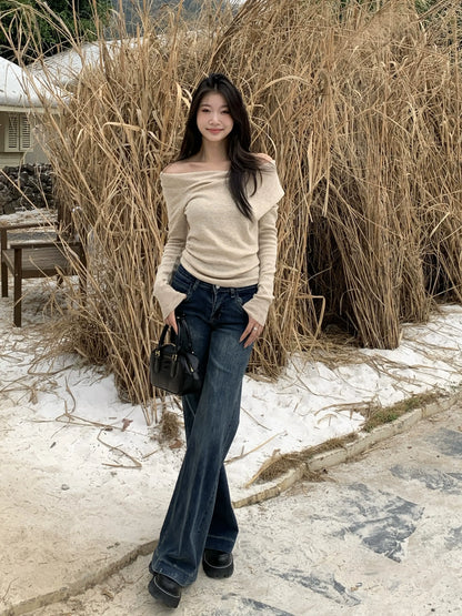 Soleil Draped Off Shoulder Sweat