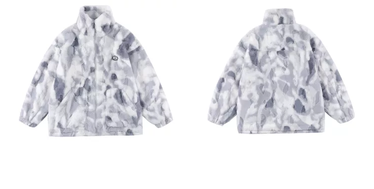 Clara Fluffy Pattern Zip Jacket