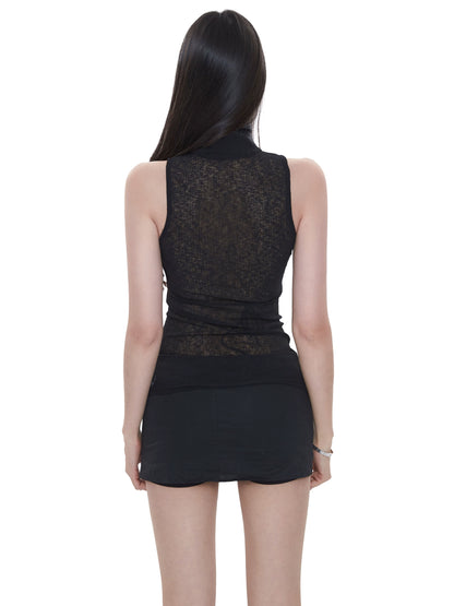Selene Sheer Knit Halter Top